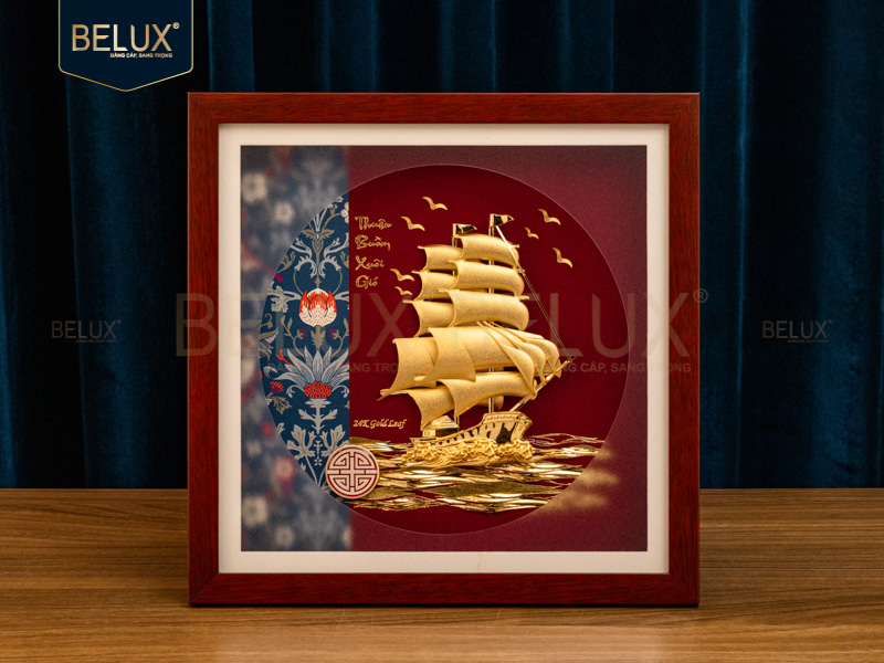 Tranh Thuyền Buồm Mạ Vàng Khổ Vuông 30×30